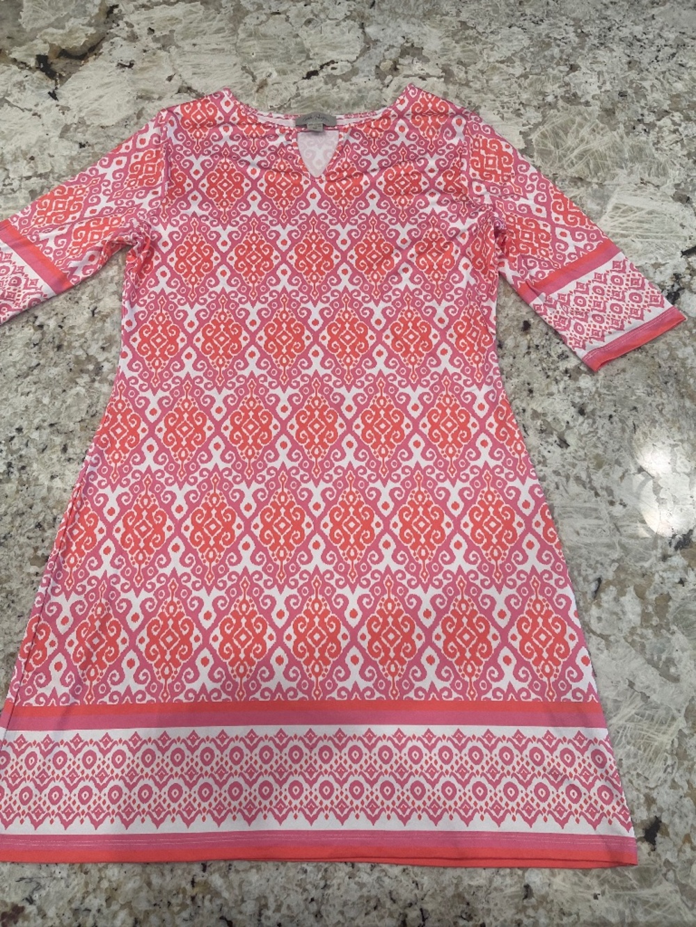 Charlie Paige Geometric Print Dress S Petite Summer Vibrant Beach Coastal